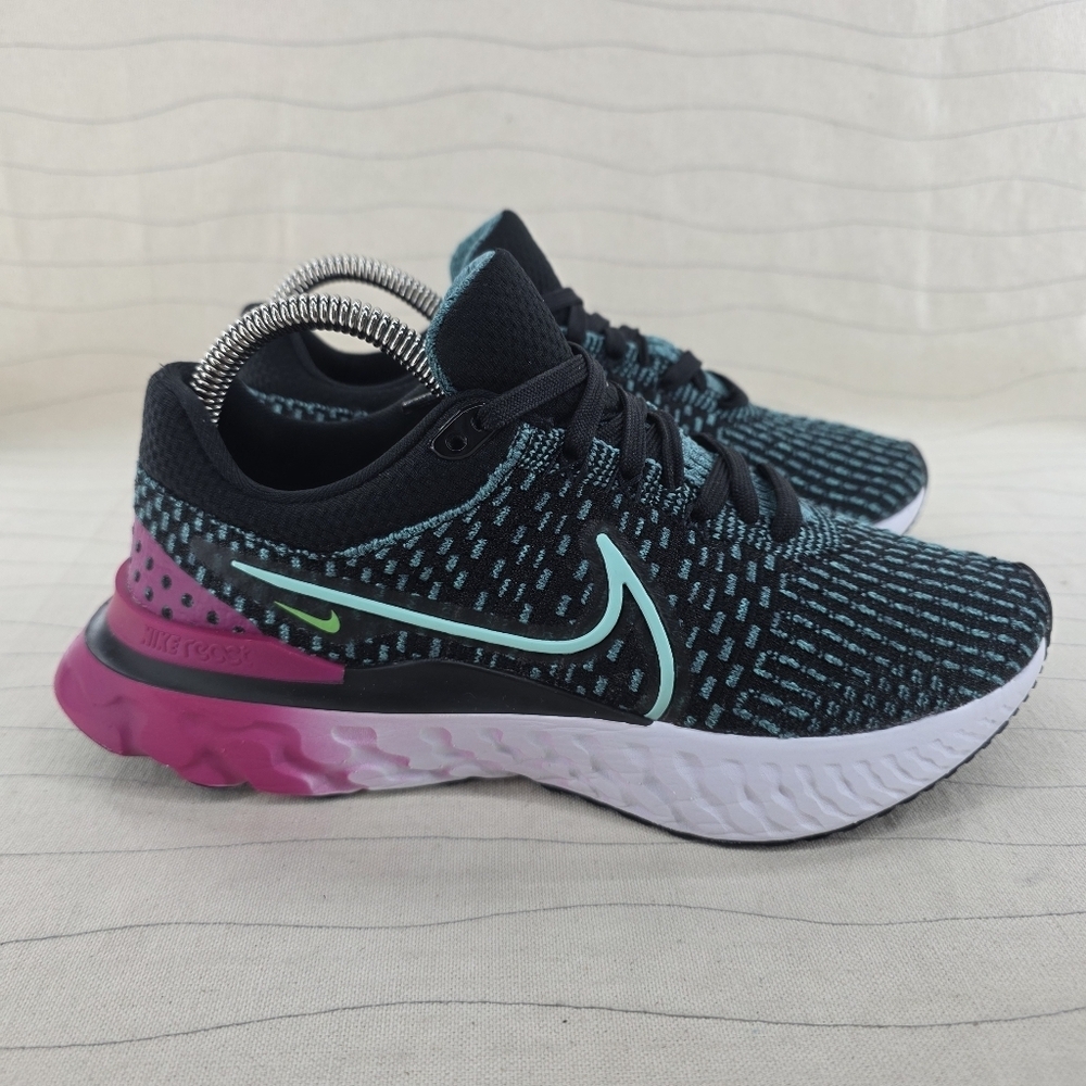 Nike Womens React Infinity Run FK 3 Black Running Shoes DD3024-003 Size 7.5